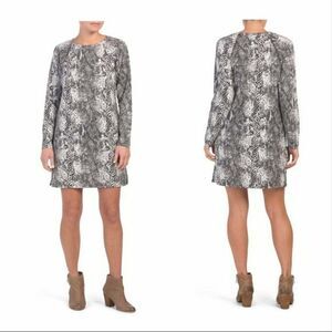 Cable & Gauge womens Gray Snakeskin Knit Short Mini Dress size Medium $68